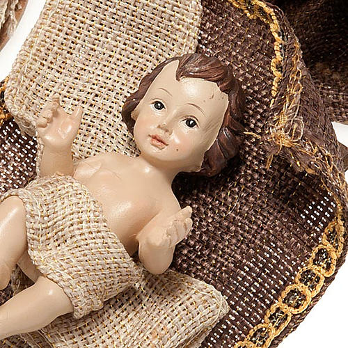 Natività in resina e juta h 22 cm 3