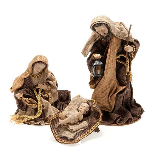 Natività in resina e juta h 22 cm 4