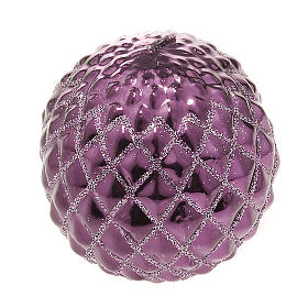 Candele natalizie: Candela di Natale a sfera viola Candele natalizie: Candela di Natale a sfera viola