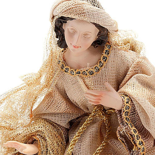 Natività beige oro cm 33 resina 4