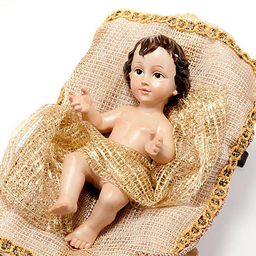 Natività beige oro cm 33 resina 5
