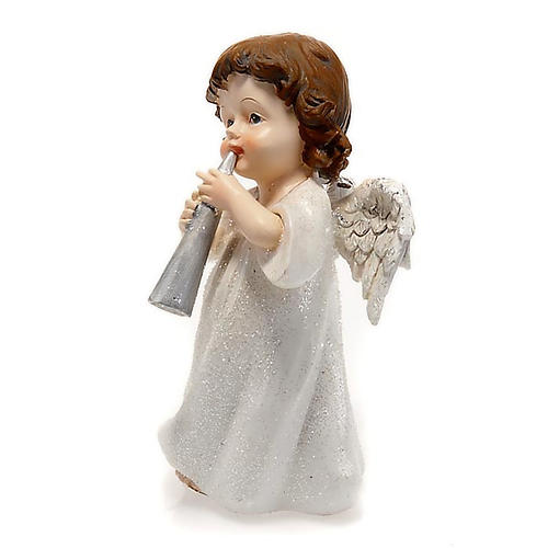 Engel mit Trompete Weiss 14 Zentimteter Weihnachtsdekoration 2
