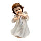 Christmas decoration, white angel with trumpet 14 cm figurine s1