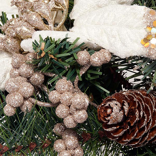 Christmas season, advent garland green white poinsettia 2
