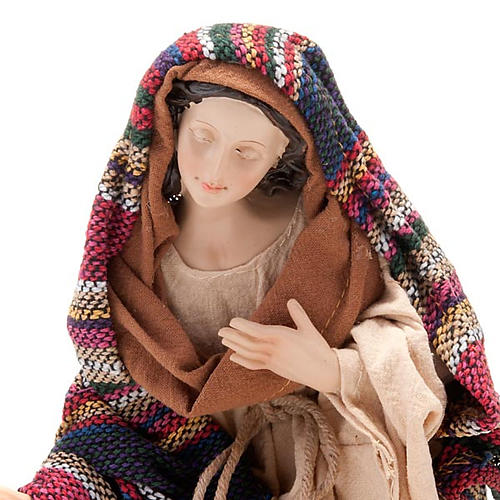 Nativité manteau multi couleur résine 33 cm 3