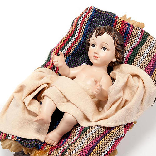 Natività manto multicolore resina cm 33 4