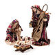 Nativity set coloured mantle, resin 33cm s1