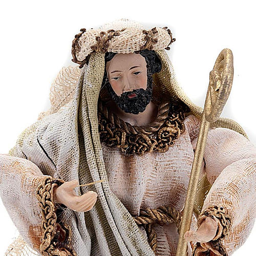 Nativité en résine et tissu, 25.5 cm antiqué 4