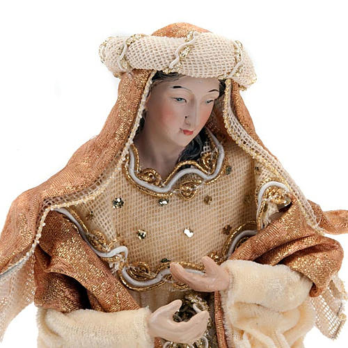 Natività resina stoffa 25 cm bronzo 5