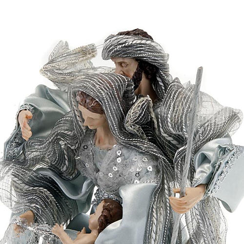 Silver colour nativity set 20cm 4