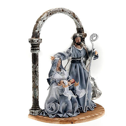 Silver colour nativity set 41cm 3