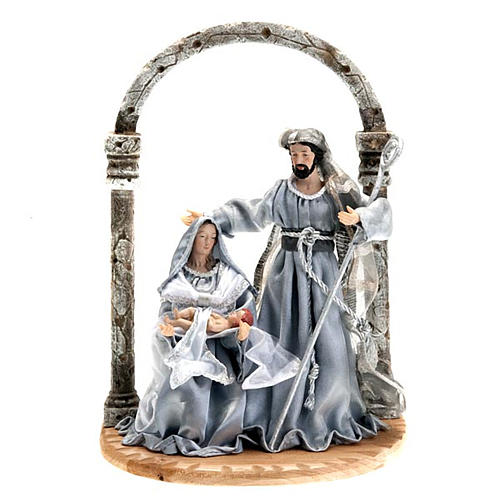 Silver colour nativity set 41cm 1