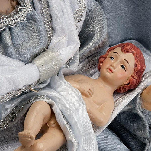 Silver colour nativity set 41cm 2