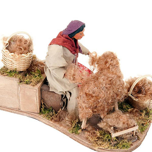 Nativity scene  girl sheep sherer animated 14cm figurine 2