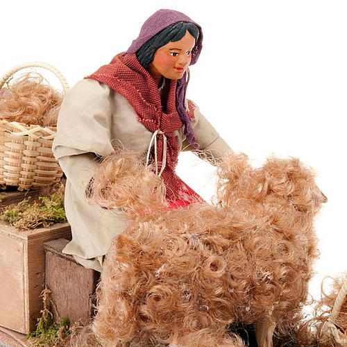 Nativity scene  girl sheep sherer animated 14cm figurine 3