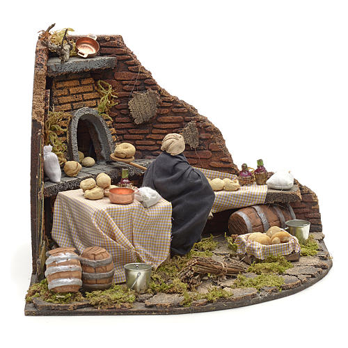 Animated manger scene figurine, Baker 12 cm 3