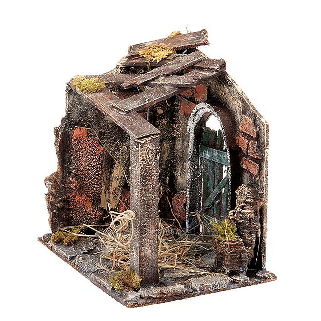 Nativity set scene stable with manger and light 24cm online sales on