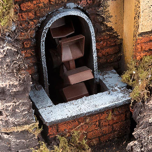 Nativity scene accessory, small village with water mill 30X40X35 cm 2