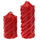 Bougie de Noel, tresse, rouge, 7 cm diamètre s1