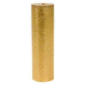 Christmas candle, cylindrical, gold coloured 5.5cm