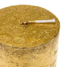 Christmas candle, cylindrical, gold coloured 5.5cm