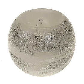 Christmas candle, round, silver shades