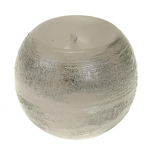 Christmas candle, round, silver shades 1