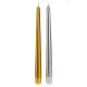 Christmas Taper Candle, gold and silver, 2 cm diameter s1