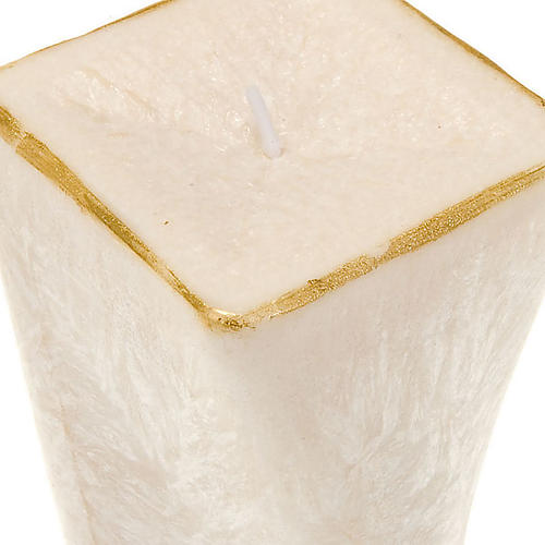 Christmas candle, spiraling ivory and golden, diam 7cm 2