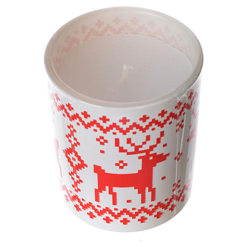 Christmas candle in glass, assorted red white 3