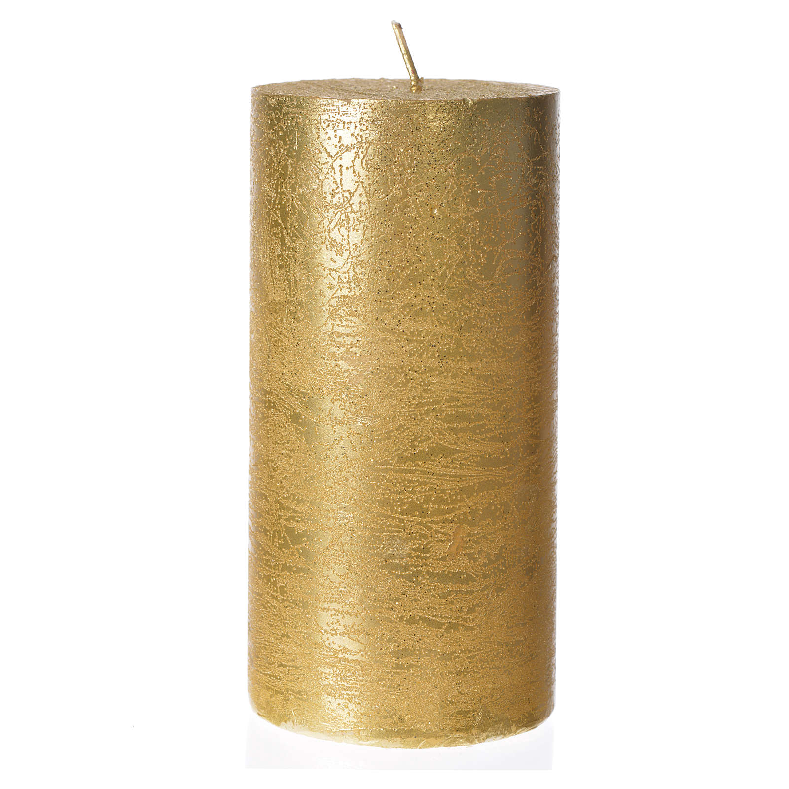 Christmas candle, gold glitter cylinder online sales on HOLYART.co.uk