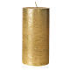 Vela navideña en forma de cilindro con glitter oro s1
