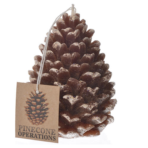 Christmas candle, pine cone with glitter 1