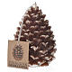 Christmas candle, pine cone with glitter s1