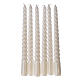 Christmas candles with white spiral, set of 6 s1