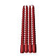 Christmas candles with red spiral, set of 4 s1