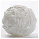 Christmas candle sphere white roses & glitter s1