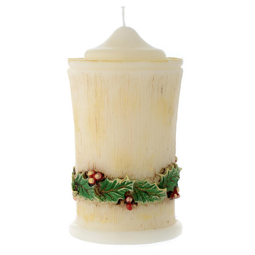 Christmas candle with holly 2