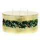 Christmas candle with holly, cylinder shape s2