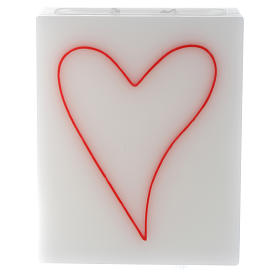Candle, rectangular shape with heart