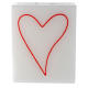 Candle, rectangular shape with heart s1