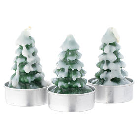 Candele natalizie: Candela Natalizia Albero con Neve set 3 pz Candele natalizie: Candela Natalizia Albero con Neve set 3 pz