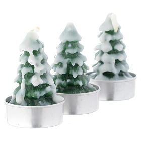 Candele natalizie: Candela Natalizia Albero con Neve set 3 pz Candele natalizie: Candela Natalizia Albero con Neve set 3 pz