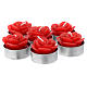 Christmas candle with red rose, set of 6 candles s2