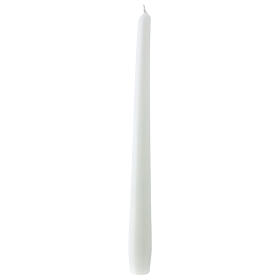 Christmas candles, white conic shape, set of 10 candles