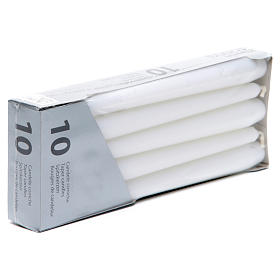 Velas de Natal: Vela natalina cone branco conjunto 10 peças Velas de Natal: Vela natalina cone branco conjunto 10 peças