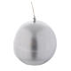 Spheric Christmas candle in silver, 5cm diameter s1
