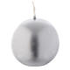 Spheric Christmas candle in silver, 6cm diameter s1
