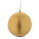 Spheric Christmas candle golden, 6cm diameter s1