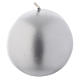Spheric Christmas candle in silver, 8cm diameter s1